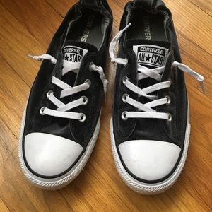Velour converse slip on, dark gray/black